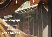 Estão abertas as matrículas para o curso de harpa com a professora Isabele Carvalho