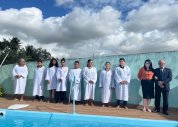 Pr. Antônio Rocha batiza oito novos membros da AD em Tanque D'Arca