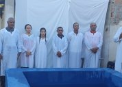 Salvação e batismos de seis pessoas marcam programação em Santa Cruz do Deserto
