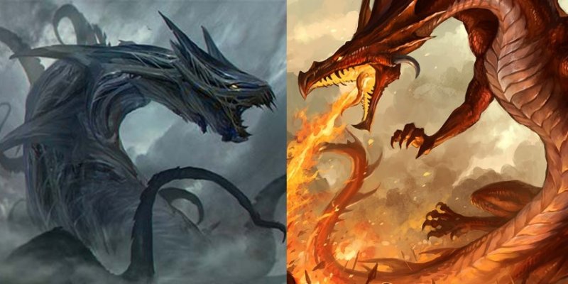 O poderoso dragão azul escuro na mitologia