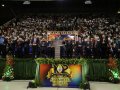 Milhares de evangélicos lotam o Ginásio do Sesi para assistir ao encerramento da Convenção Estadual