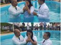 Pr. Nelson Lima celebra o batismo de oito novos membros da AD Mata Grande